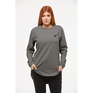 Imagem de CAMISETA LONGLINE BLUSA FEMININA OVERSIZED MANGA COMPRIDA WOOKS C2-Feminino