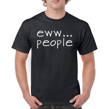 Imagem de Camiseta masculina Eww... People Funny Anti-Social Humor Humans Suck Introvert Anti Social Club Sarcastic Geek, Preto, 3G