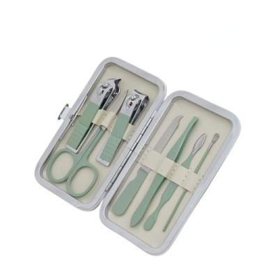 Imagem de Conjunto de ferramentas para cortar unhas, 18 peças de aço inoxidável, alicate de beleza para pedicure, conjunto de beleza, 7 peças verde