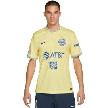 Imagem de Nike Club America (México) Camiseta masculina de futebol em casa 2022-2023, Chiffon limão/azul médio, P