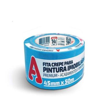 Imagem de Fita Crepe Adere Azul Pintura Imobiliária 24mmX50m
