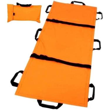 Imagem de Maca dobrável macia de primeiros socorros com 8 alças, maca de emergência de lona espessada portátil, levantador de paciente, estiramento doméstico.