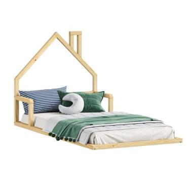 Imagem de IDIMEX Cama Infantil Solteiro Madeira Montessoriana de Chão Eloa Natural