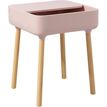 Imagem de Mesa de cabeceira moderna mesa lateral com gaveta, mesa alta para quarto, mesas de cabeceira para quarto com armazenamento aberto, rosa