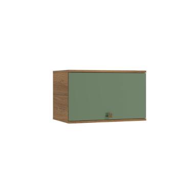 Imagem de Armário Aéreo Celeste Kappesberg 100% MDF 1 Porta Basculante Nogueira/Verde 60cm