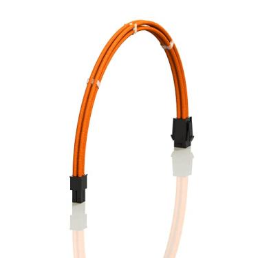 Imagem de LINKUP - AVA 50 cm EPS 4 pinos CPU ATX placa mãe PSU fonte de alimentação manga trançada cabo de extensão de PC personalizado com pentes. Design forte e rígido. Pacote único. 500 mm - Laranja