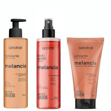 Imagem de Kit Labotrat Melancia: Esfoliante Corporal 150g, Hidratante Corporal 190ml e Body Splash 190ml - Hidratação, Renovação e Frescor