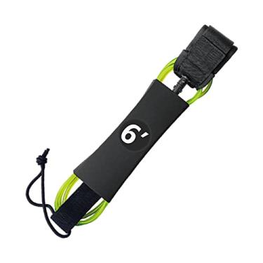 Imagem de Aosekaa de prancha de surf, coleira de board leash, alça de pulso forte corda de de surf para pranchas curtas, VERDE, 6 PÉS