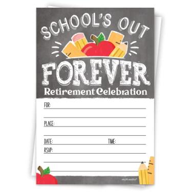 Imagem de Convites para festa de aposentadoria de professores (20 unidades) com envelopes brancos