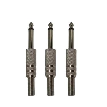 Imagem de Kit 3 Plug P10 Macho Mono com Mola Simples Dreamer