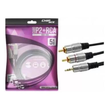 Imagem de Cabo Sound P2-Macho 2 RCA-Macho 5 Metros Adaptador Soumd - A.R Varieda