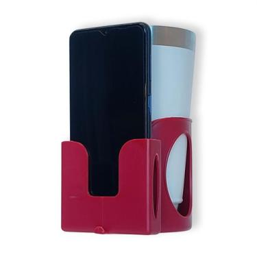 Imagem de Suporte Para Garrafa E Celular Aparelhos Academia - LUMI, Vermelho