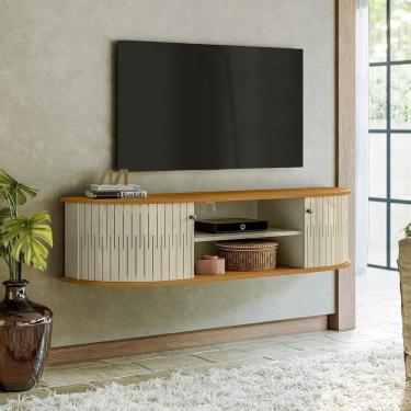 Imagem de Rack para Sala de Estar Tvs Ate 60 Pol Cumaru/opala