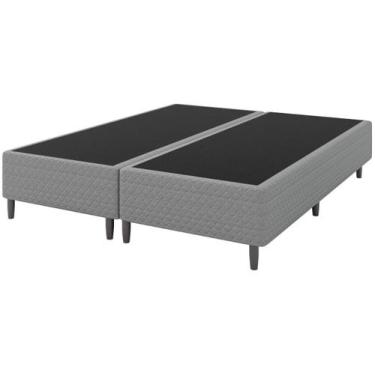Imagem de Base Cama Box Queen Umaflex Bipartida 26x158x198cm Beta, Cinza, Queen