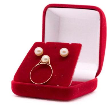 Imagem de Kit Anel + Brincos Ouro 18k 750 Pérola Natural De 7mm - DR Joias, 18