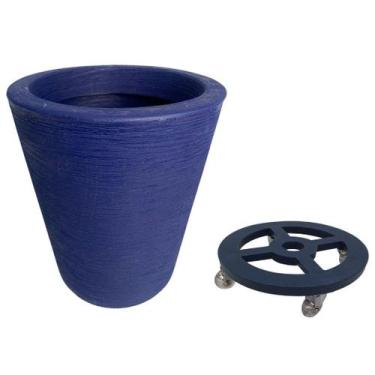 Imagem de Vaso De Polietileno 38x33 + Suporte Com Rodas Para Decoração - Alpe & 