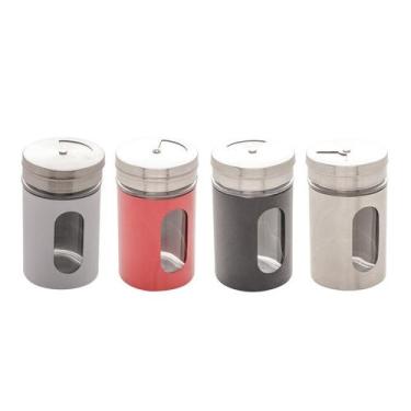 Imagem de Porta Tempero e Condimentos Em Vidro e Inox Tampa Dosadora - Lyor