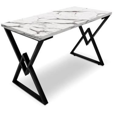 Imagem de Mesa P/ Escritório Jantar Gamer Ouro 1,00x0,60 Em Aço Tampo Em Madeira