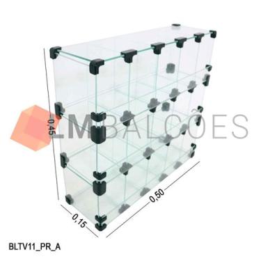 Imagem de Baleiro Expositor Preto de Vidro 0,50 x 0,45 x 0,15m - LM Balcoes