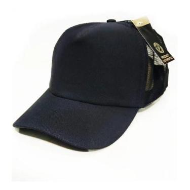 Imagem de Kit 10 boné aba curva snapback trucker liso preto atacado - Boné Snapb