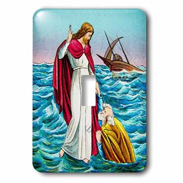 Imagem de 3dRose LSP_245960_1 Jesus Walking on Water Bíblia Miracle Magic Lantern 1890 Interruptor único