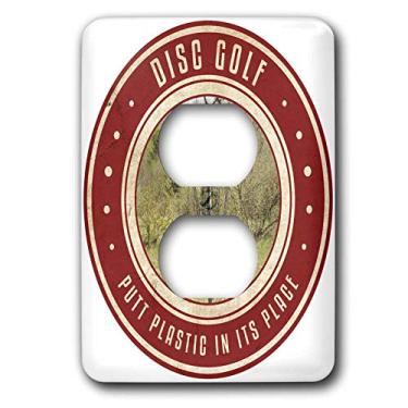 Imagem de 3dRose Lsp_39410_6 Putt Plastic In Its Place #13 - fotografia de uma cesta de golfe de disco de Frisbee em um parque local com 2 tomadas, não aplicável