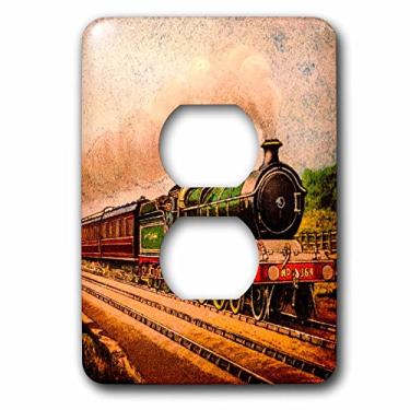 Imagem de 3dRose (lsp_240527_6) 2 tampas de tomada Magic Lantern Slide vintage locomotiva trem ferrovia