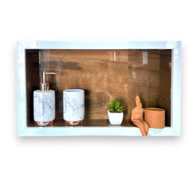 Imagem de Nicho Para Banheiro de Porcelanato 40x30x10 Cm - PHZ, Madeira