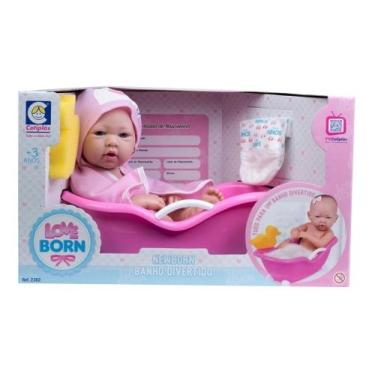 Imagem de Brinquedo Boneca Boneca Love Born Banho Divertido Rosa 2382 - Cotiplás