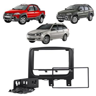 Imagem de Moldura Painel 2 Din Multimidia Dvd Mp5 Strada Siena EL Palio Weekend 