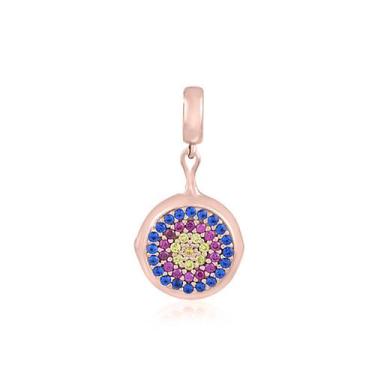 Imagem de Pingente Glam Panela Cravejado 12 mm Prata e Banho de Ouro Rose - Hera