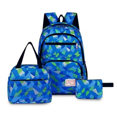 Imagem de Kit 3 Peças Mochila Infantil Escolar Estojo Comporta Bolsa Sacola Colo