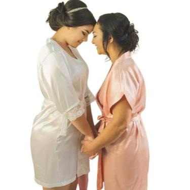 Imagem de Robe plus size  com renda de luxo mariana - Atelie AB Personalizados, 
