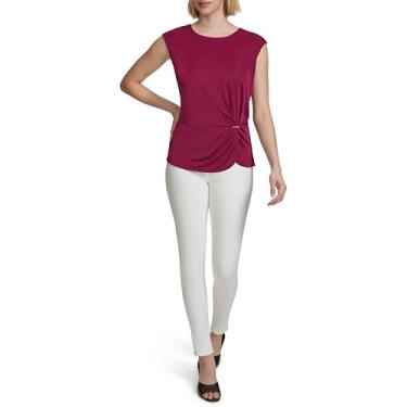 Imagem de Calvin Klein Blusa feminina de malha sem mangas com ferragens, Joia, P