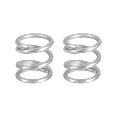 Imagem de uxcell 2 molas de compressão, 1,2 mm de diâmetro do fio x 10 mm OD x 10 mm de comprimento, extensão de aço inoxidável 304, mola esferográfica, molas de pressão para reparos domésticos em lojas, prata