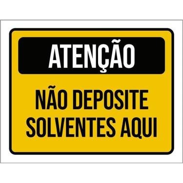 Imagem de Placa Atenção Não Deposite Solventes Aqui 36X46