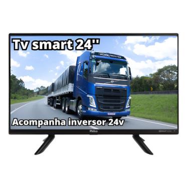 Imagem de Smart Tv 24 Polegadas Digital Usb Caminhão Inversor 24 Volts Roku Tv