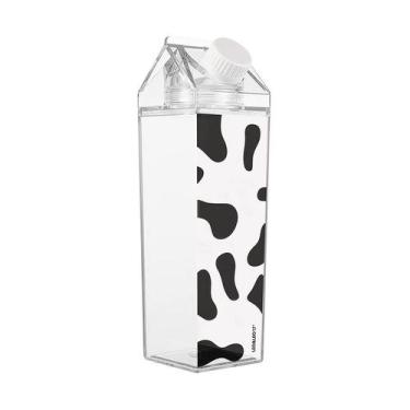 Imagem de Garrafa Plástica Transparente em Formato de Caixa de Leite 450ml Leo&L