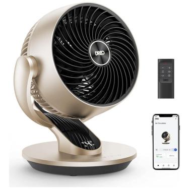 Imagem de Ventilador de Mesa Inteligente com 4 Velocidades, 5 Modos, Temporizador, 52W 110V, Dreo, Dourado