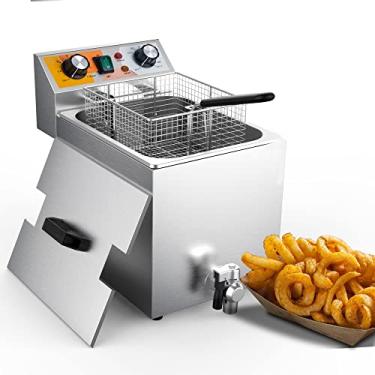 Imagem de Festa Essential 14 Qt. Fritadeira Comercial de Bancada Elétrica com 6,8 Qt. Cesta, para Restaurante e Casa - 120V, 1700W, Construção em Aço Inoxidável