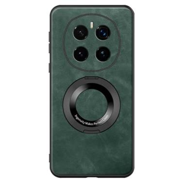 Imagem de POYUFRG Capa fina para Honor Magic 7 Pro/7, capa magnética dobrável de couro fosco capa de telefone com tudo incluído, proteção de lente, verde, 7