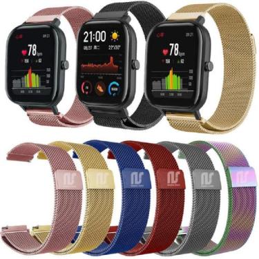 Imagem de Kit 2 Pulseiras em Metal / Aço - Magnética compatíveis com Amazfit GTS