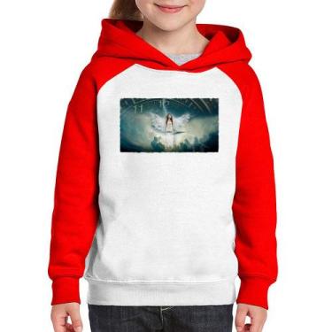 Imagem de Moletom Infantil Anjo do tempo - Foca na Moda, Branco, Vermelho, 6