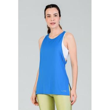 Imagem de Regata Feminina Alongada Fitae, Azul, M