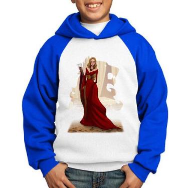 Imagem de Moletom Infantil Cersei Lannister Art - Foca na Moda, Branco, Azul, 10