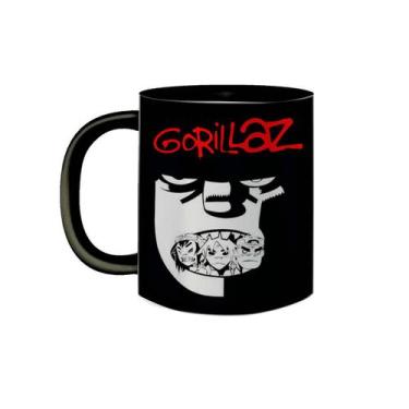 Imagem de Caneca de Porcelana Preta Banda Virtual Gorillaz Trip Rock - VilelaGG