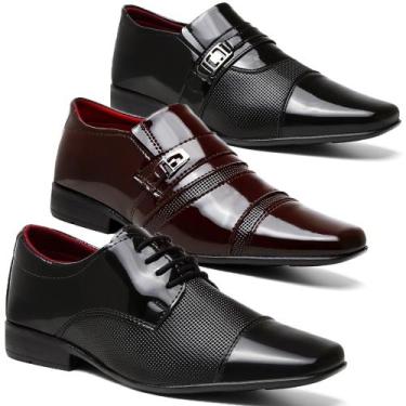 Imagem de Kit 3 Pares De Sapato Social Masculino Em Verniz - Iden Shoes, 42