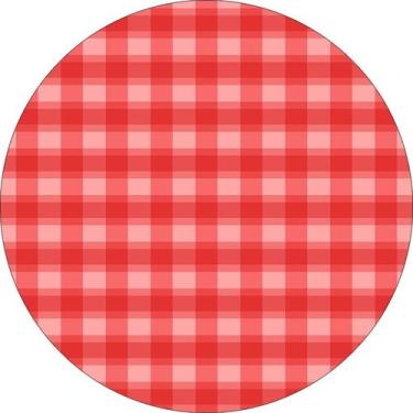 Imagem de Painel De Festa Redondo 1,50x1,50 - Camadas de Xadrez Vermelho 031 - V