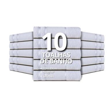 Imagem de Kit 10 Toalhas de Banho Para Pintura Branca Hotel Spa Salão Barbearia 