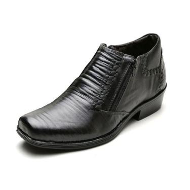 Imagem de Bota Casual Masculina Couro Legítimo Reta Oposta - 5603 - Preta, 41, M